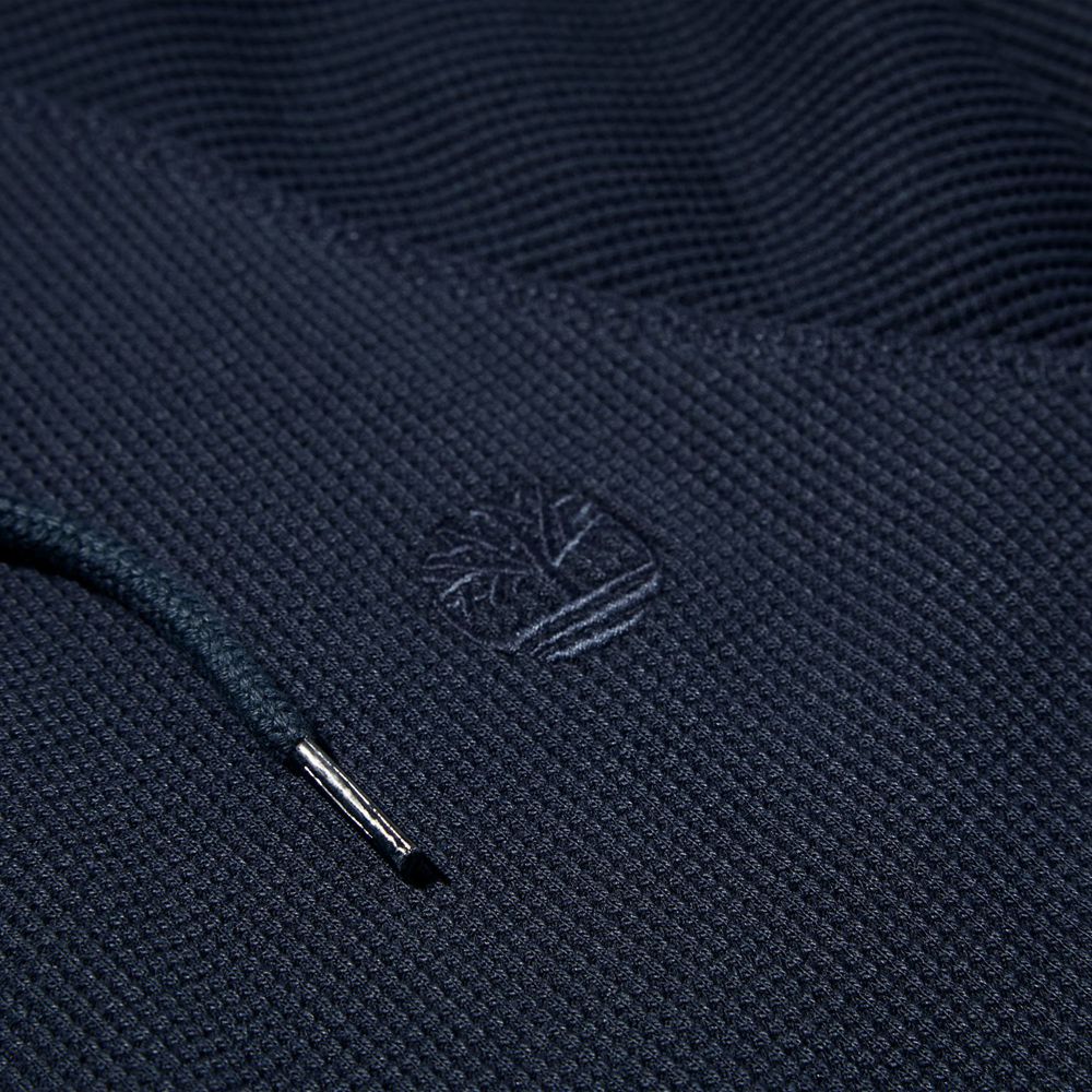 Moletom Masculino - Timberland Wharf River Waffle-Knit Hoodie - BQPAL0284 - Azul Marinho